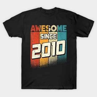 Awesome Since 2010 14 Yo Retro 14Th Birthday Boy T-Shirt